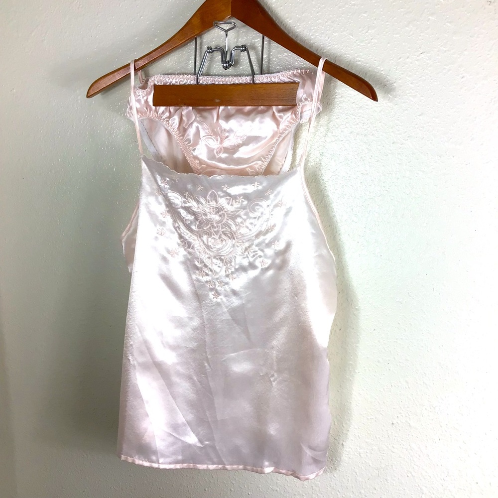 Cami pj set- Embroidered + a scalloped edge - Lily